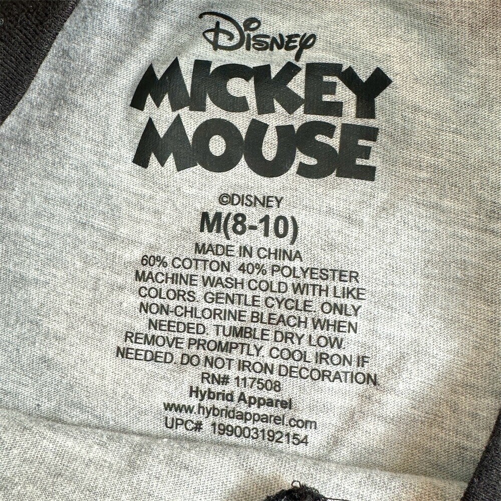 Disney Mickey Mouse T-Shirt Womens M Gray Football Graphic V-Neck Short - Picture 2 of 4